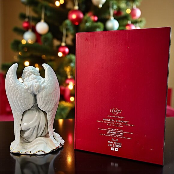 Lenox Angelic Visions Peace Kneeling Angel Figurine  6" With Box - Picture 4 of 6